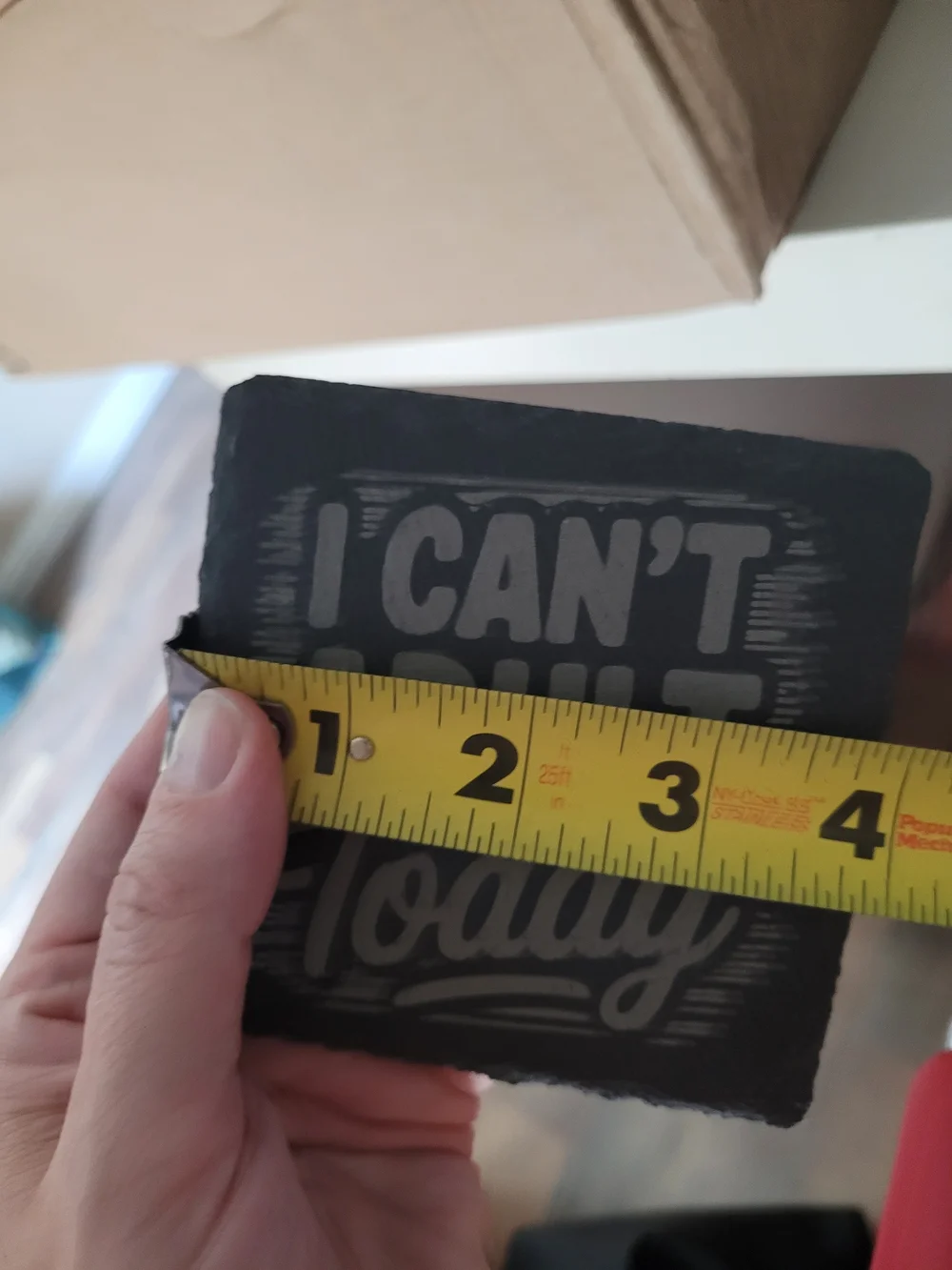 I Can't Adult Today Slate Coaster - Black & Gray